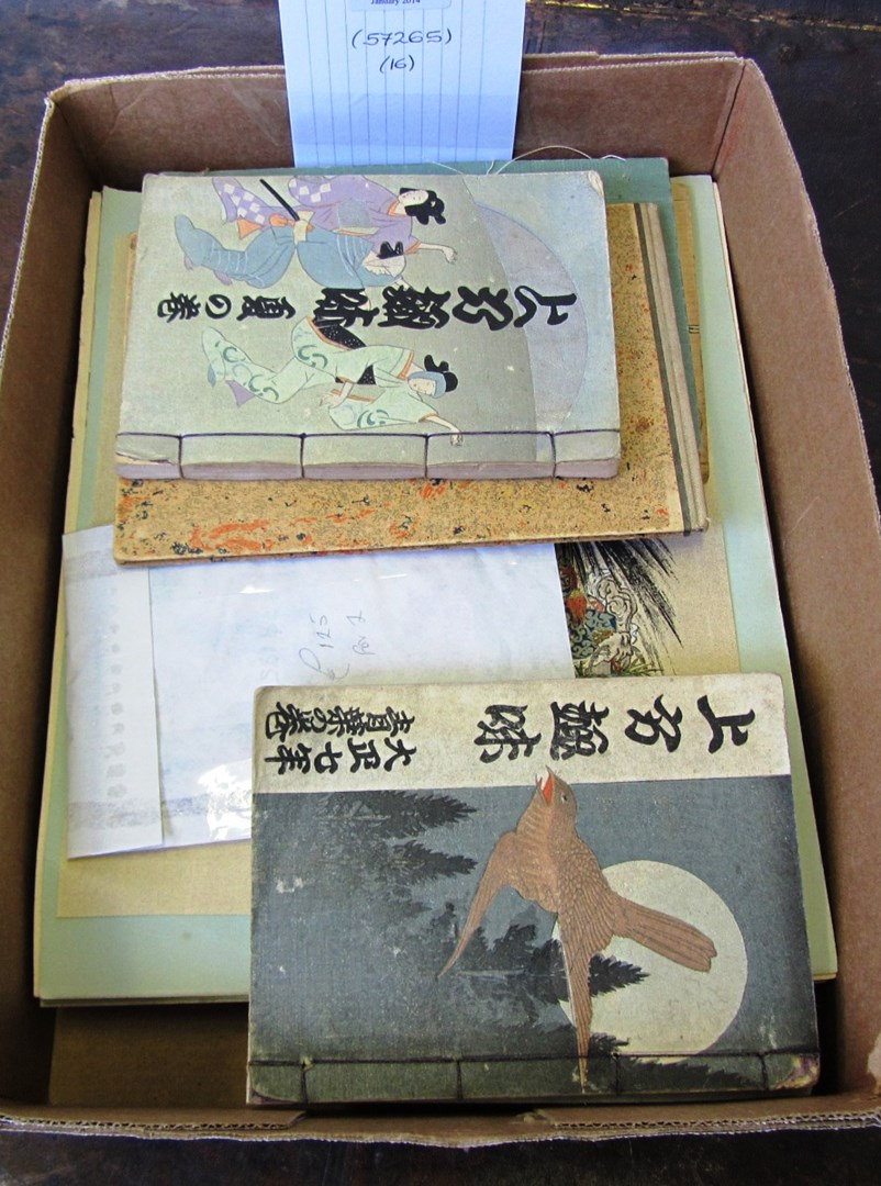 Appraisal: JAPANESE Crepe Paper Booklets with coloured illus covers sold with