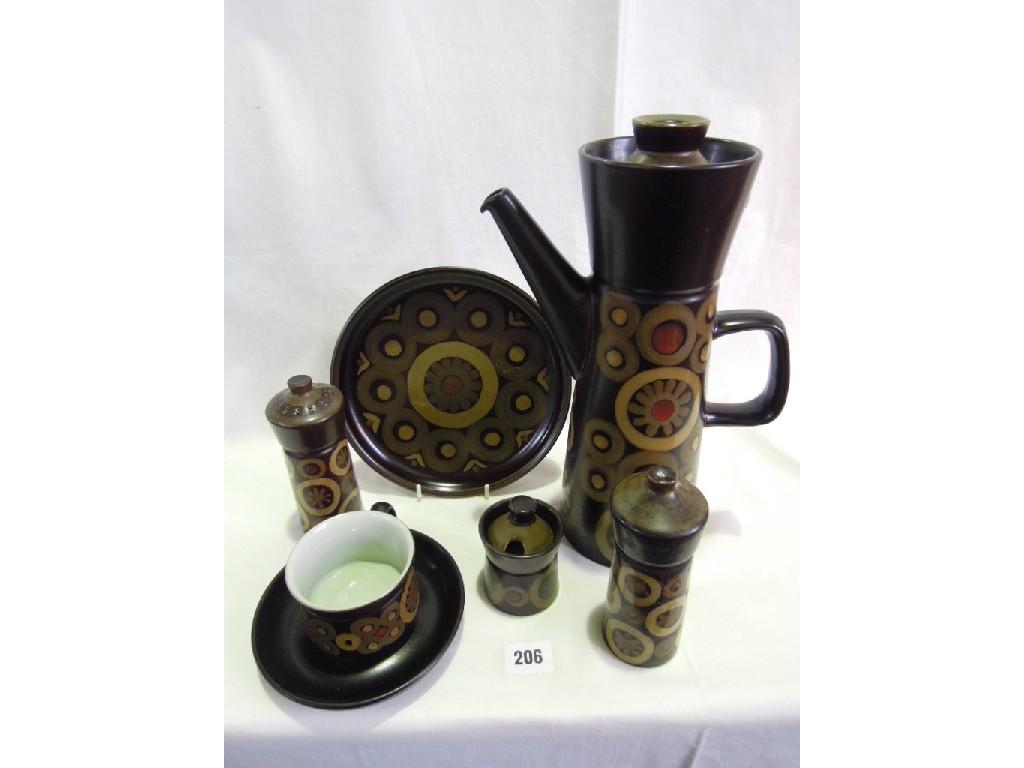 Appraisal: An extensive collection of Denby Arabesque wares including teapot coffee