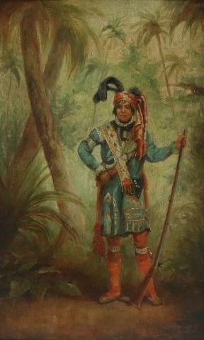 Appraisal: Framed oil painting on wood panel Osceola Seminole Florida -