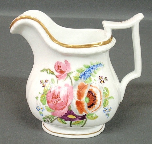 Appraisal: - Fine Tucker porcelain milk pitcher with colorful floral and