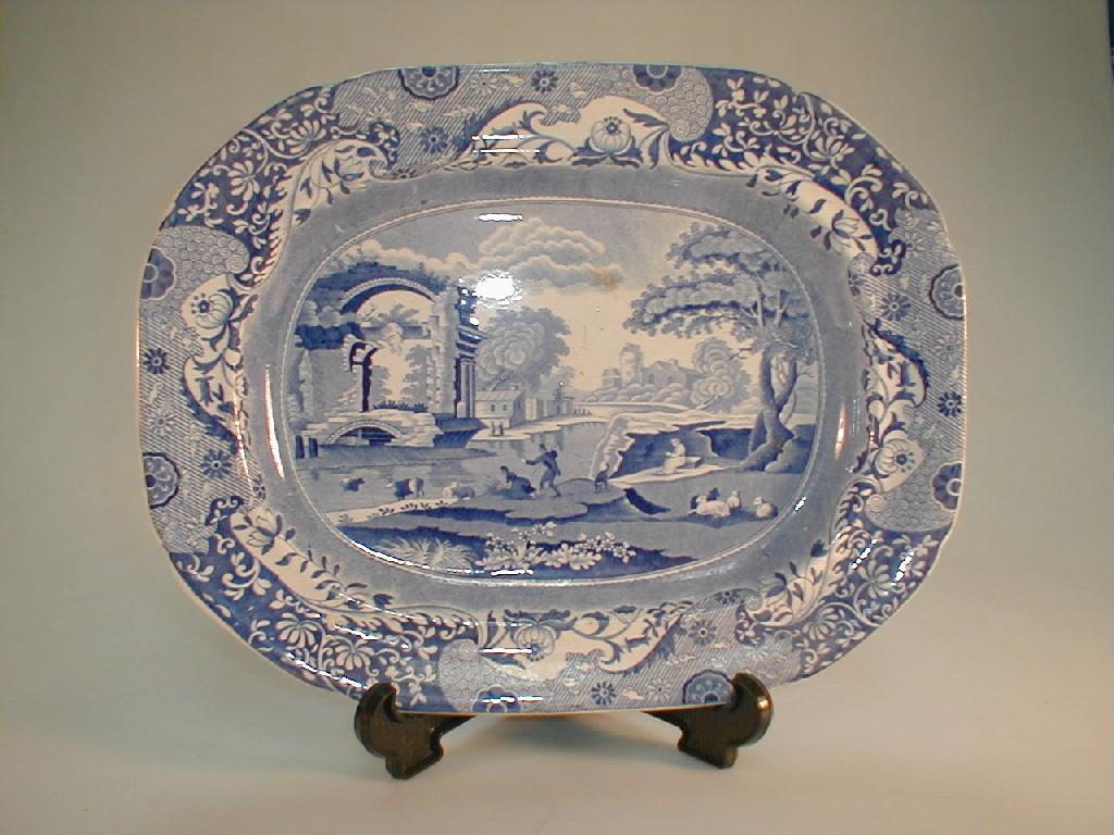 Appraisal: A Zachariha Boyle meat plate of rounded oblong form printed