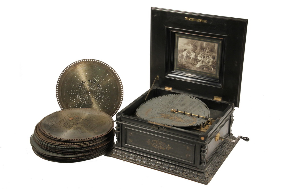 Appraisal: GERMAN MUSIC BOX DISCS - Polyphon Tabletop Disc Player with