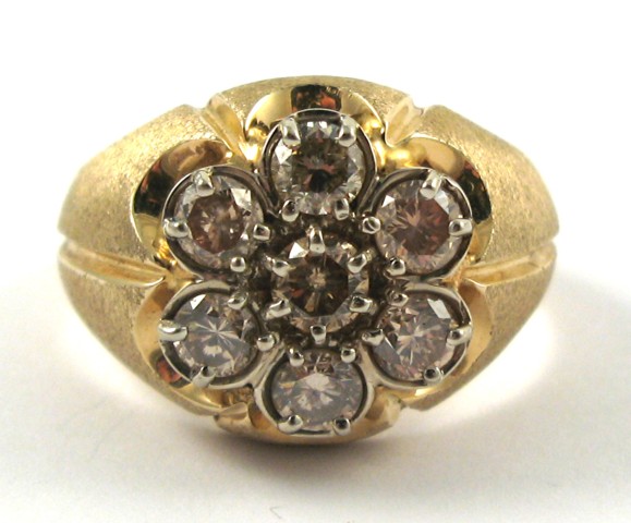 Appraisal: MAN'S DIAMOND RING WITH APPRAISAL k yellow gold set with