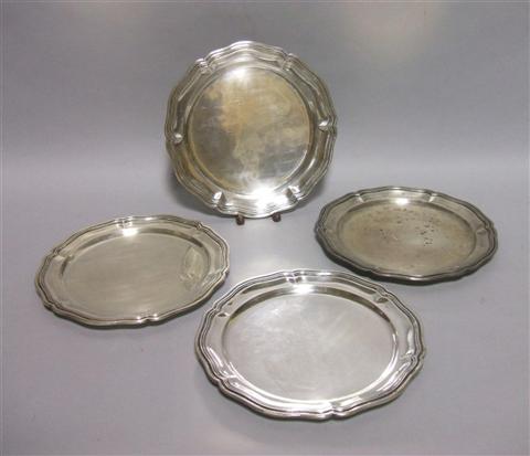 Appraisal: FOUR MEXICAN SILVER DISHES Makers mark of I Vigueras with