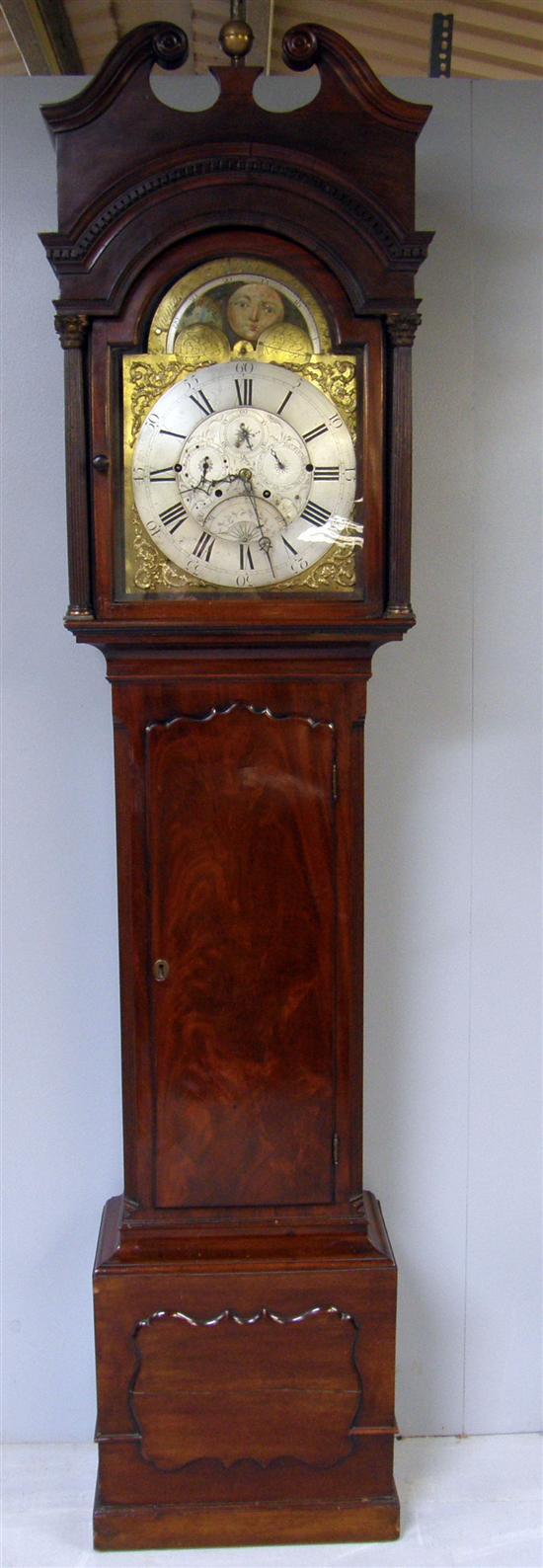 Appraisal: th century eight-day twin-train mahogany longcase clock by Thomas Withers