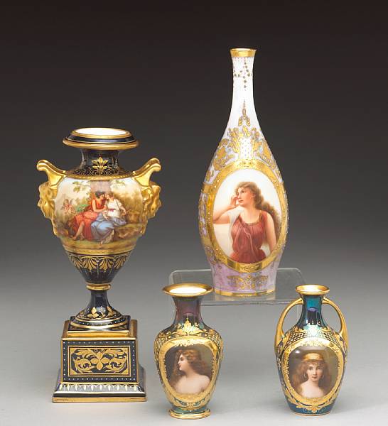 Appraisal: Four Dresden porcelain vases late th early th century Each