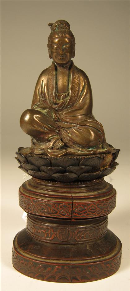 Appraisal: Japanese bronze seated Kannon th century