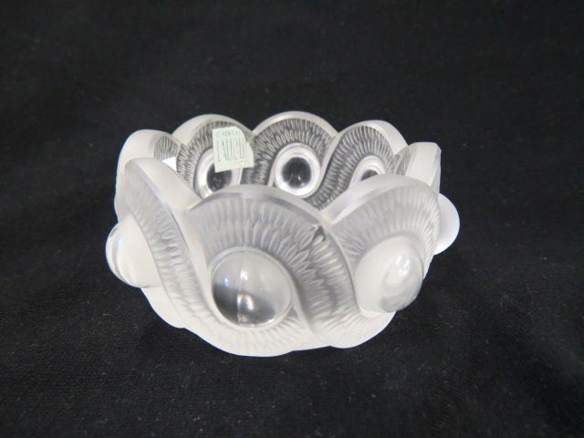 Appraisal: Lalique Crystal Dish frosted rope clear ball style decoration signed