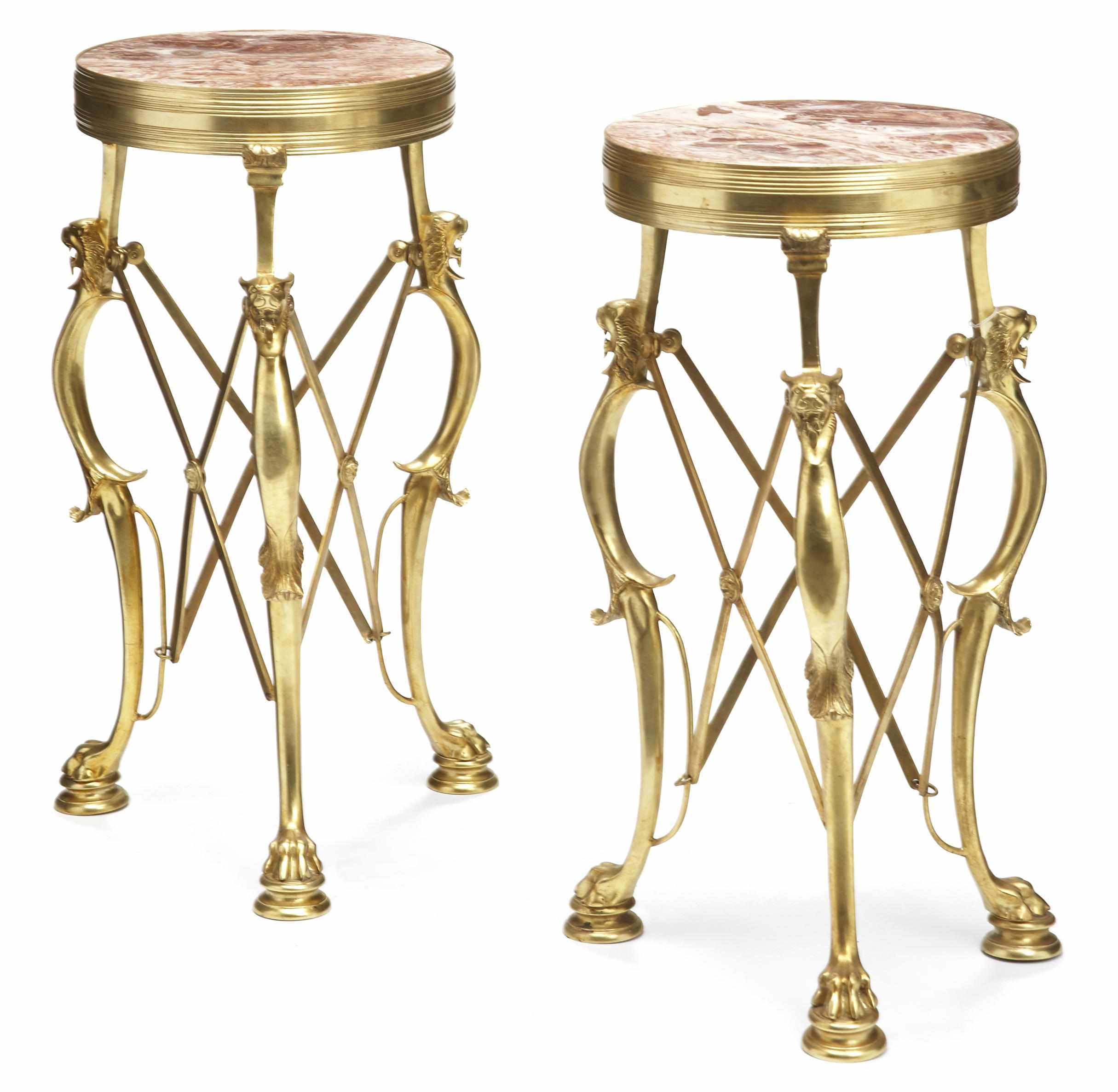 Appraisal: A pair of Louis XV style gilt bronze and marble