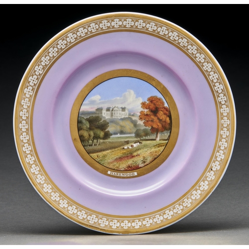 Appraisal: A Chamberlain-Worcester lilac ground plate c - painted with a