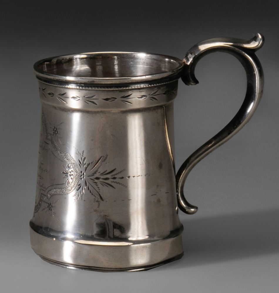 Appraisal: Georgia Coin Silver Agriculture Trophy Mug American th century tapered