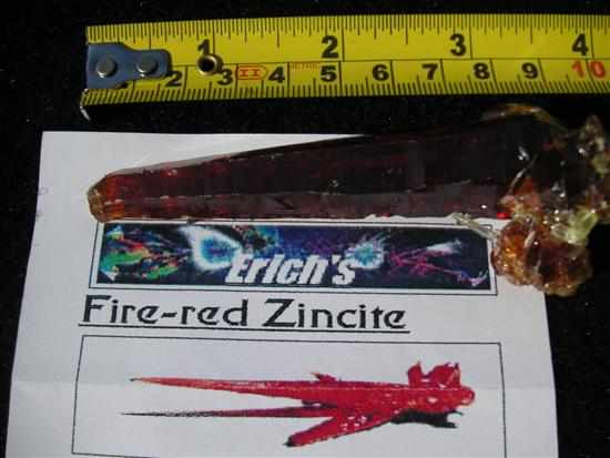 Appraisal: FIRE-RED ZINCITE CRYSTAL Poland