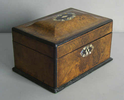 Appraisal: Burl veneer dresser box late th c x