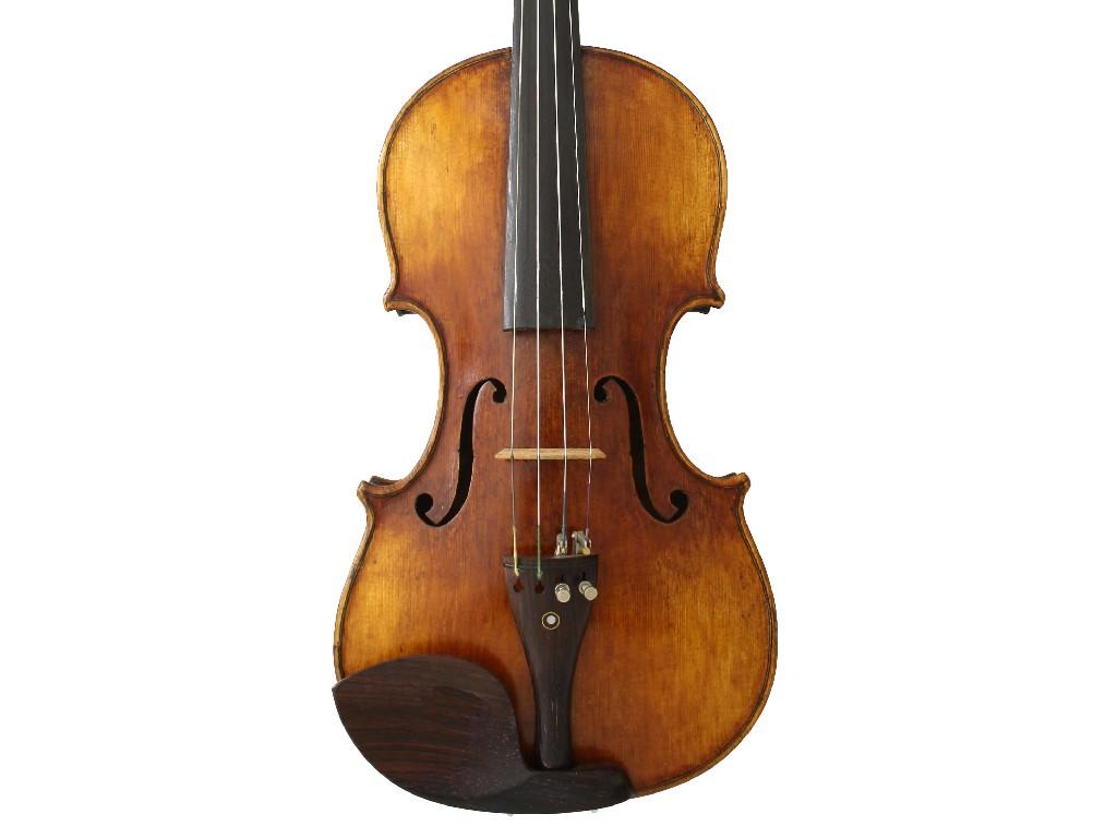 Appraisal: th century English violin branded Goulding Co London below the