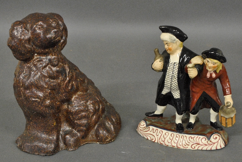 Appraisal: - Staffordshire figural group c h tog with a sewer