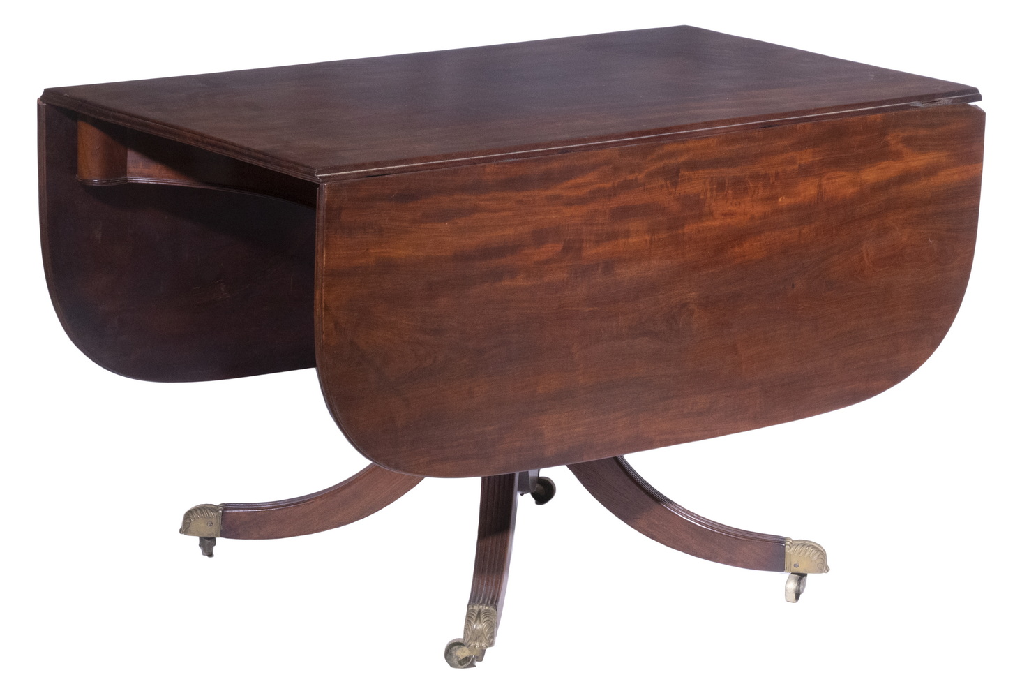 Appraisal: REGENCY DINING TABLE In mahogany with reeded edge top having