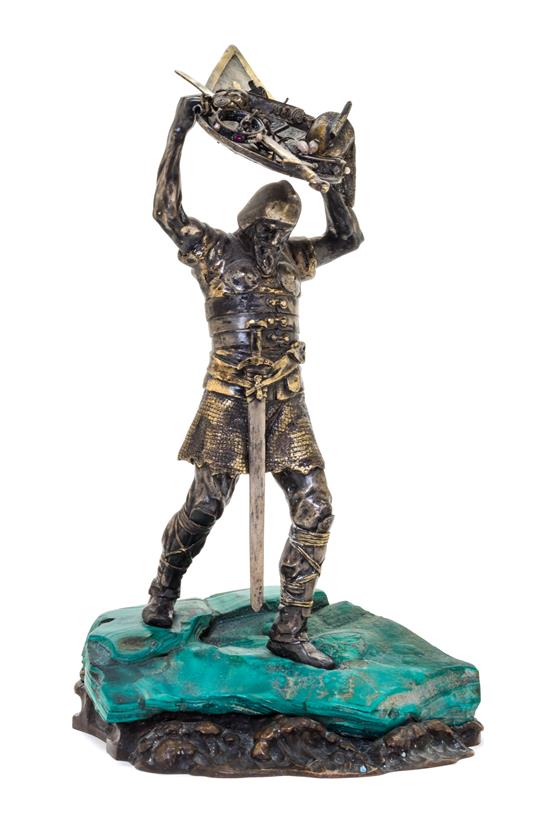 Appraisal: Sale Lot A German Bronze Figure of a Knight after