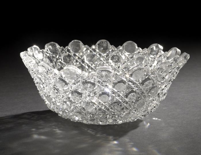 Appraisal: American Brilliant Cut-Glass Fruit Bowl - by J Hoare in