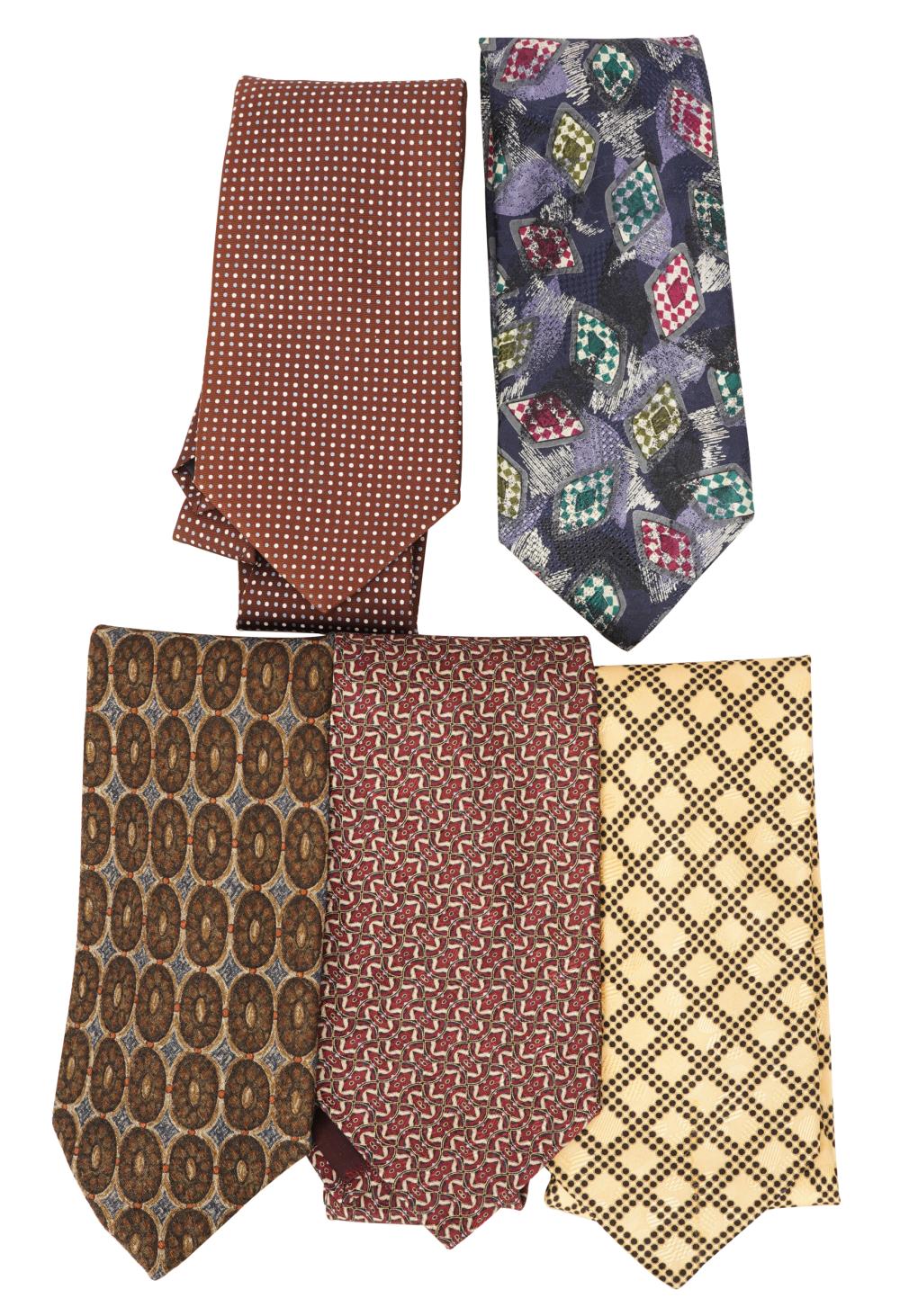 Appraisal: DON RICKLES FIVE SILK NECKTIESone Bernini one Talbott Studios one