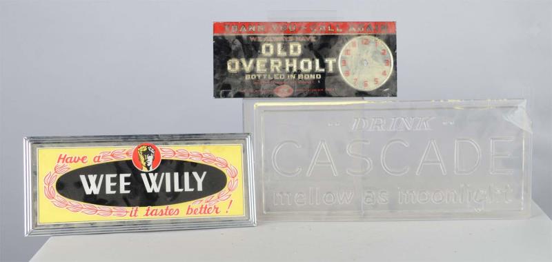 Appraisal: Lot Of Glass Advertising Sign Panels Includes - Old Overholt