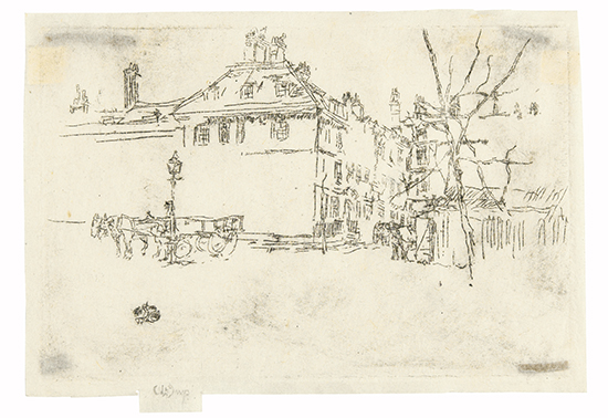 Appraisal: JAMES A M WHISTLER Temple Etching on tissue-thin Japan paper