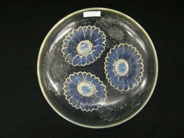 Appraisal: R Lalique French Opalescent Art Glass Bowl mum decor signed