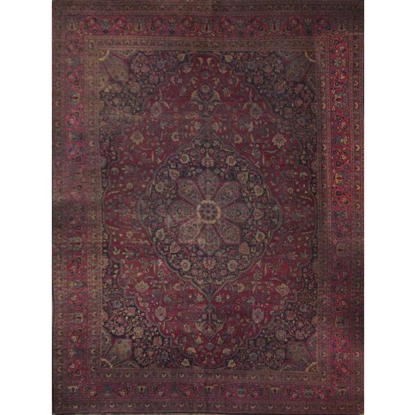 Appraisal: Tabriz oriental rug th C Blue center medallion red and