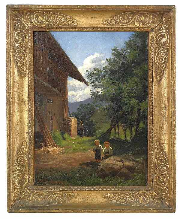 Appraisal: Nickolay Tysland Leganger American - oil on canvas landscape depicting