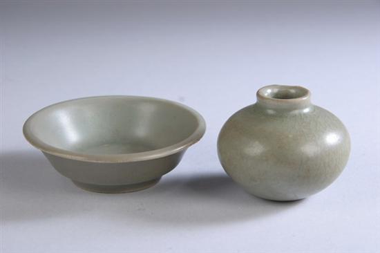 Appraisal: CHINESE CELADON PORCELAIN JARLET AND SAUCER Song Dynasty - in