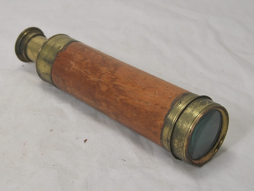 Appraisal: A Victorian mahogany and brass four-draw telescope by D Davis