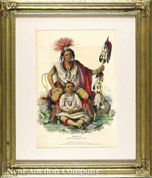 Appraisal: McKenney Hall Publishers Keokuk Chief of Sacs Foxes hand-colored lithograph