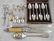 Appraisal: A boxed set of six silver plated grapefruit spoons silver