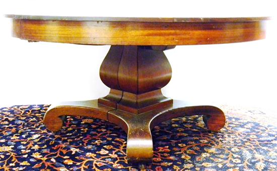 Appraisal: Pedestal dining table with six '' leaves leaf rack ''