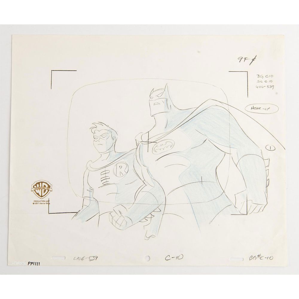 Appraisal: WARNER BROTHERS PENCIL PORTFOLIO BATMAN TAS Original production pencil tests