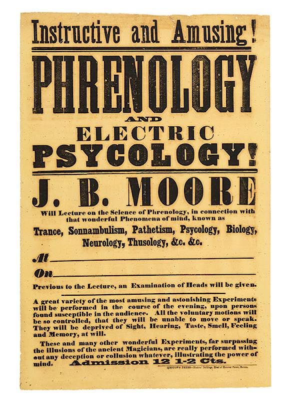 Appraisal: Phrenology and Electric Psychology Lecture Broadside Phrenology and Electric Psychology