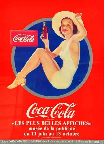 Appraisal: s - s French Coca-Cola Poster Description Framed under plexiglass