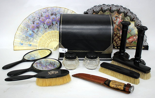 Appraisal: MISCELLANEOUS ITEMS to include a pair of turned ebony candle