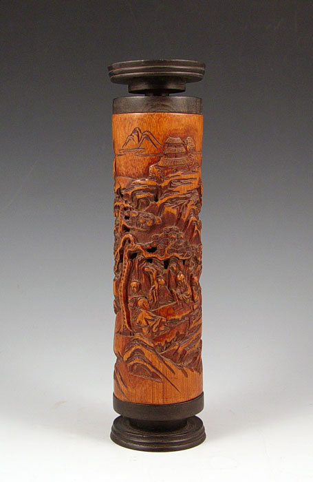 Appraisal: CHINESE CARVED BAMBOO PARFUMIER ''