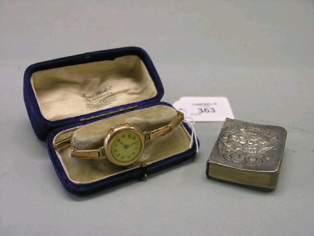 Appraisal: A lady's ct gold wristwatch in case together with a