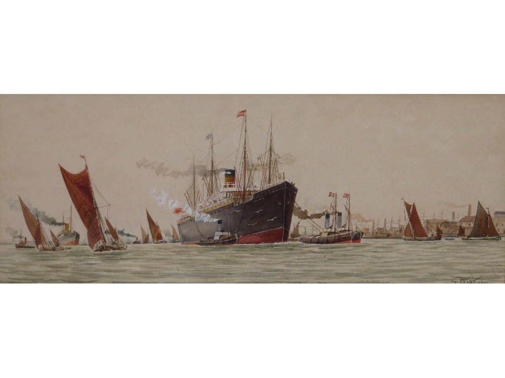 Appraisal: G PRIOR Watercolour 'On the Thames' signed and dated