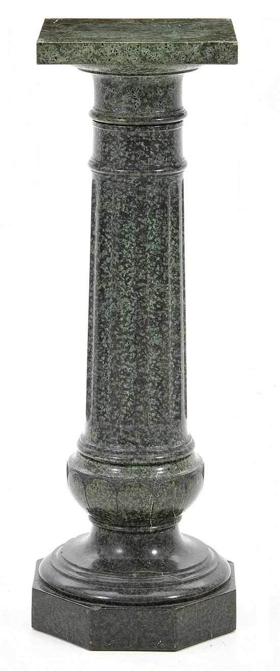 Appraisal: Classical marble pedestal th century square top on fluted column