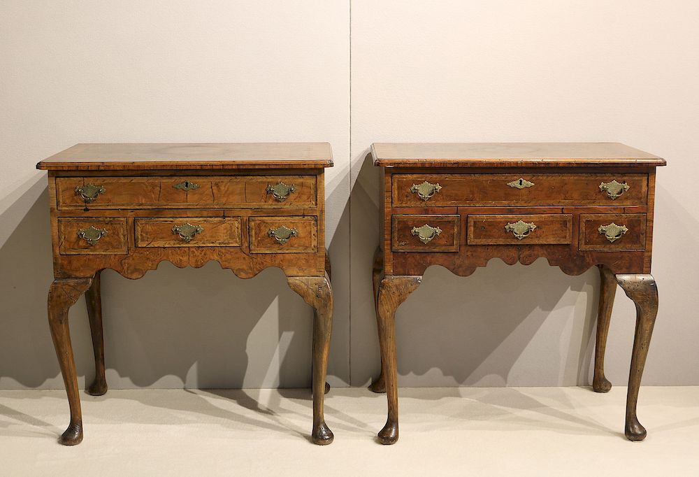 Appraisal: Pair of Antique Wooden Side Tables th century pair of