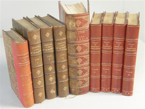 Appraisal: Collection of nine leather bound volumes in French Bapst Le