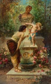 Appraisal: HANS ZATZKA AUSTRIAN - Bestrafter Ubermut Punished Levity oil on