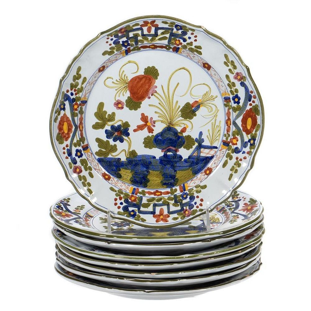 Appraisal: Italian Majolica Plates A set of eightr in Plates each