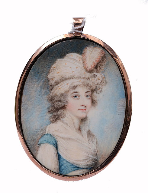 Appraisal: CHARLES SHERRIFF - An oval miniature portrait of a young