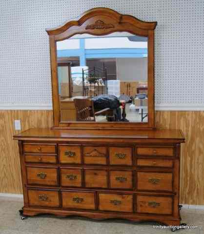 Appraisal: Solid Pine Triple Dresser MirrorFrom an estate is a very