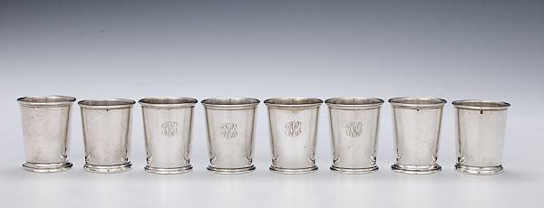 Appraisal: LOT OF EIGHT ASSORTED STERLING JULEPS all American and th