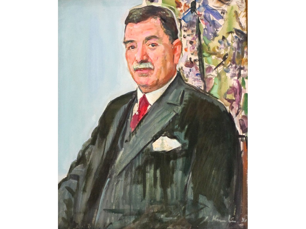 Appraisal: GEORGE LESLIE HUNTER - PORTRAIT OF WILLIAM MCINNES PARTNER OF