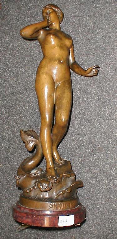 Appraisal: After Eugene Deplechin - Amphitrite a brown patinated bronze figure